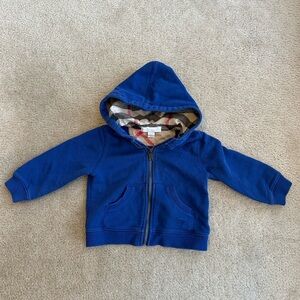 Burberry Mini Pearce Hoodie Signature Check Marine Blue